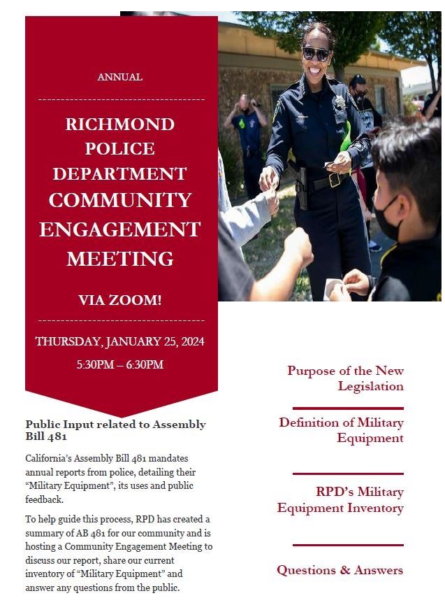 Assembly Bill (AB) 481 - Military Equipment Use Policy  | Richmond, CA