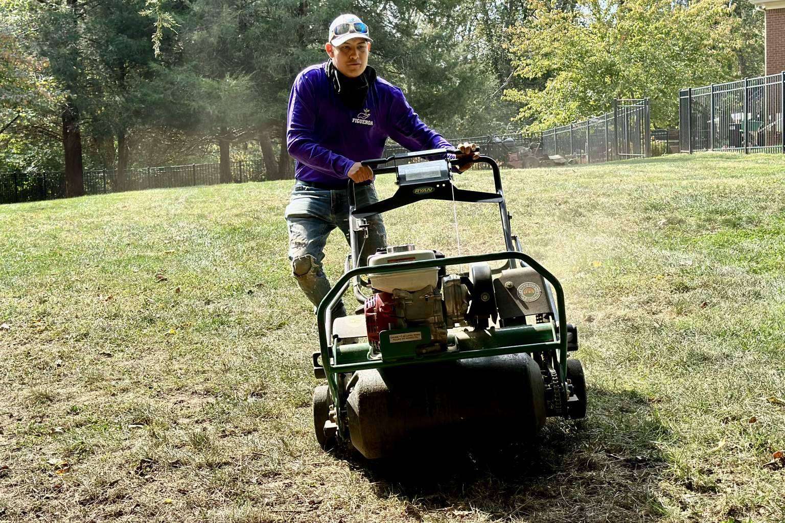Figueroa Landscape offers aeration and overseeding services to create green and healthy spaces in Nashville